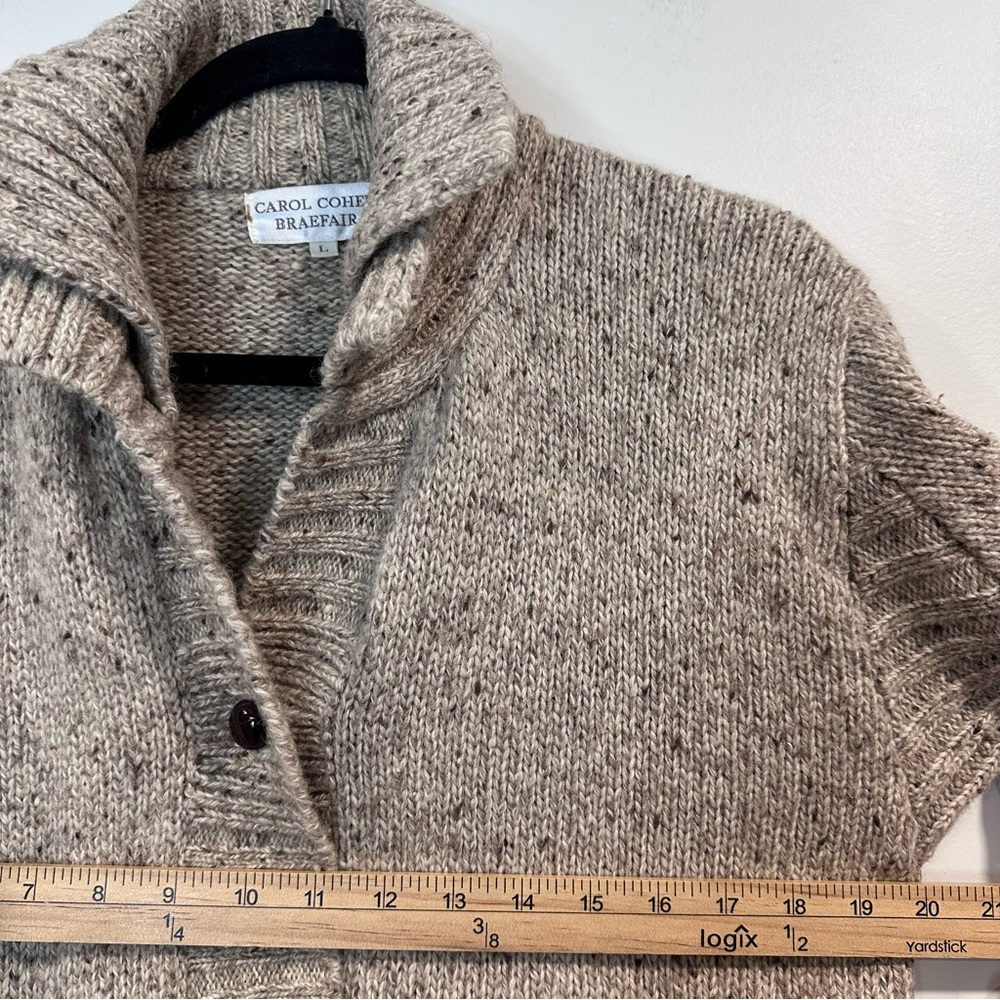 Vintage CAROL COHEN BRAEFAIR 100% Wool Wooden Button Jacket Being Size L - Picture 7 of 8